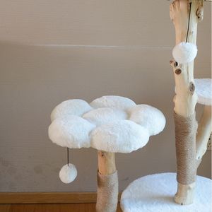 Kattenboom Toren Houten Toren Massief Hout Kat Klimframe Sisal Touw Levert Katten Bedden Modern Voor Grote Echte Tak Luxe - Product Image 4