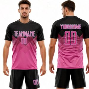 Produttore Cinese di Maglie da Calcio Personalizza con il Tuo Logo e Numero Maglia da Allenamento Calcio 3XL Blu Nero e Rosa - Product Image 1