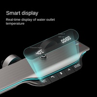 Robinet de douche de salle de bain apparent au design touches de piano carrées, mitigeur eau chaude et froide avec corps en laiton, cascade 3 voies
