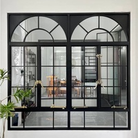 Ventanas de Estilo Francés, Puertas de Vidrio Vintage para Casas, Puertas Dobles de Vidrio Insonorizadas Fijas y Abatibles, Ventanas Abatibles, Puertas Arqueadas