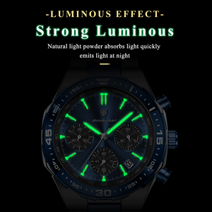 <span class=keywords><strong>Reloj</strong></span> de Pulsera Luminoso Impermeable Poedagar 697 para Hombre, Correa de Acero Inoxidable, Cronógrafo, <span class=keywords><strong>Reloj</strong></span> de Cuarzo - Product Image 3