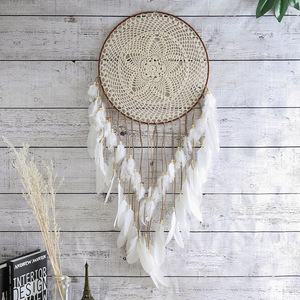 Tête de lit <span class=keywords><strong>murale</strong></span> en plumes, attrape-rêves, décoration <span class=keywords><strong>murale</strong></span> de <span class=keywords><strong>salon</strong></span>, <span class=keywords><strong>tenture</strong></span> <span class=keywords><strong>murale</strong></span> tissée à la main, Offre Spéciale - Product Image 6