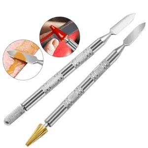 DIY Leather Edge Oil Gluing Dye Pen Applicator Speedy Paint Roller Tool for Leather Craft Tools Dual Brass Head