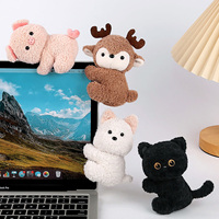 Peluche chat noir mignon personnalisé à clipser, jouet d'anniversaire, compagnon câlin en tissu ultra doux, broderie, rembourrage en coton PP, mini cadeau en peluche