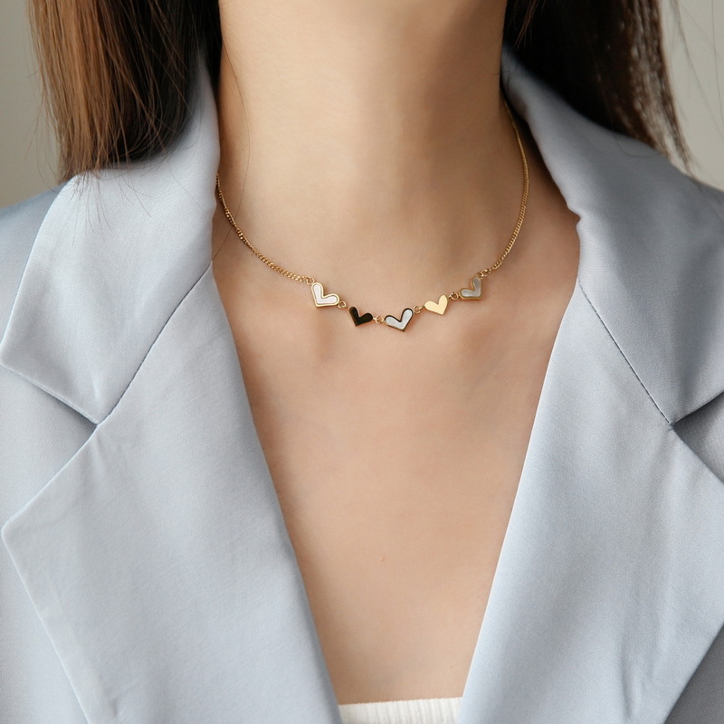 Collana da donna con ciondolo a forma di doppio cuore, regalo per fidanzata, gioielli per feste acquista in modo economico - spedizione gratuita, recensioni reali con foto