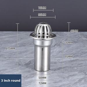 Design moderno in acciaio inox piano di scarico del pavimento del tetto <span class=keywords><strong>grondaia</strong></span> 75/110/150 tubo filtro per la casa secchio della pioggia per uso del bagno - Product Image 6