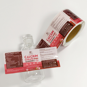 Etiqueta adhesiva mate personalizada antiarañazos para botellas, rollo de etiquetas de vinilo para envasado de productos de belleza, para vitaminas y gomitas de calcio - Product Image 3
