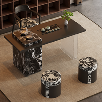 Table à thé en marbre pour salon moderne ; simple et luxueuse ; table à thé intégrée pour préparer le thé