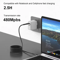 Câble de charge magnétique pour téléphone 2025, nouveau modèle, enroulable, charge rapide 5A, cuivre pur, nylon tressé, USB-C, pour iPhone 15 Pro