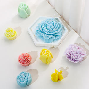 Moules en silicone faits <span class=keywords><strong>maison</strong></span> pour bougies d'aromathérapie DIY, fleurs de pivoine, tulipes, pierres parfumées créatives, ornements décoratifs - Product Image 1