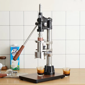 Máy pha cà phê <span class=keywords><strong>Espresso</strong></span> bằng tay kiểu cần gạt, có đế gỗ, điều chỉnh áp suất, thân bằng thép không gỉ - Product Image 1