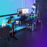 Escritorio de Computadora para Gaming al por Mayor, Mesa de Carreras con Luces Led RGB, Mesa de Juego para Gamers