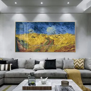 Decoração de sala de estar, impressão de tela famosa, poster da arte da parede, vidro de porcelana van gogh, pinturas artísticas