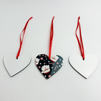 Pendentifs décoratifs en bois double face Accessoires d'extérieur Sublimation Blank Mdf Christmas Ornaments for Diy