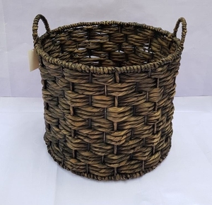 Panier de rangement artisanal en jacinthe d'eau, forme personnalisée avec poignées en option, fournisseur OEM ODM, organisateur de maison écologique - Product Image 1