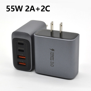 Chargeur transfrontalier PD55W + double USB Nouveau chargeur secteur 55W à quatre ports pour US AU EU <span class=keywords><strong>Amazon</strong></span>-Compatible pour écouteurs <span class=keywords><strong>IPHONE</strong></span> 14 PRO MAX - Product Image 4