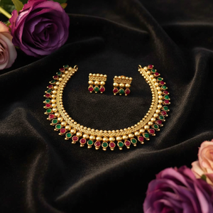 ชุดสร้อยคอแบบโชคเกอร์หินปอต้าชุบทอง 10581055PGR สร้อยคอโชคเกอร์แบบละเอียดอ่อนสวยงาม - Product Image 3