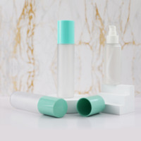 Flacon pompe pour soin du visage en plastique mat transparent de luxe 100ml 120ml 150ml