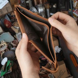 Boshiho Handmade Vintage Leather Card Holders Durable No Closure with RFID Protection Hand Grip Pattern <b>Coin</b> <b>Purse</b> - Product Image 3