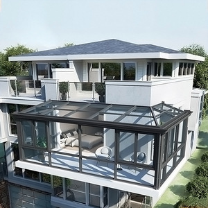 Stile moderno soleggiata in lega di alluminio <span class=keywords><strong>casa</strong></span> di vetro per Villa giardino esterno conservatorio alta trasmittanza della luce poligono personalizzato - Product Image 4