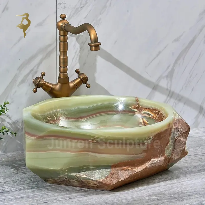 Fashion Design Jade Stone Marble Art Wash Basin For Bathroom Home Decoration