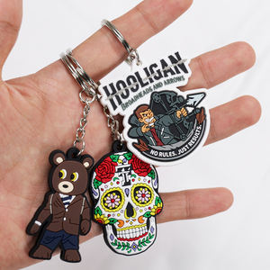 Llavero de silicona con diseño de dibujos animados, estilo moderno, troquelado y en relieve, llavero de PVC suave personalizado para promoción - Product Image 1
