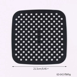 Air Fryer Mat Round Or Square Nonstick Baking Mat For Air Fryer Oven Safe Black Red - Product Image 4