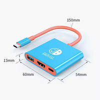 Docking Station USB-C ke HDTV 4K USB3.0 3-in-1 Pengisian Daya PD 100W untuk Switch Steam Deck Tersedia Grosir