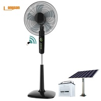 Kipas Angin Berdiri 16-Inci Tenaga Surya & Baterai, Logo Dapat Disesuaikan, Remote Control, Layar LED, Tinggi Dapat Diatur, Timer - Untuk Penggunaan Luar Ruangan & Hotel