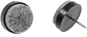 28 pièces de 24 mm de diamètre coussinets de meubles noirs à clouer coussinets en feutre avec clou pour meubles en bois tabourets de chaise pieds de table - Product Image 4