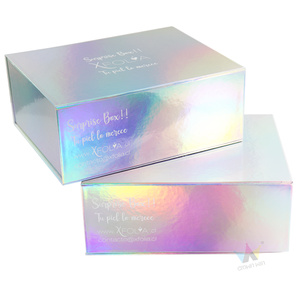 Custom Iridescent Magnetic Holographic Hard Underwear Gift Box Matt Lamination Sponge Lining Satin Insert for Bath Salt - Product Image 4