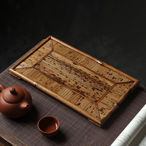 New Meilu Bamboo Rattan <b>Mat</b> Tray Rectangular Tea Set Accessories Dry Brewing Table Serving Tray Cup <b>Mat</b> Teapot Holder - Product Image 2
