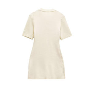 TAOP & ZA donna 2025 primavera nuovo Retro girocollo manica corta <span class=keywords><strong>abito</strong></span> decorato con <span class=keywords><strong>bottoni</strong></span> a vita bassa <span class=keywords><strong>in</strong></span> <span class=keywords><strong>maglia</strong></span> - Product Image 3