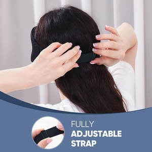 โฟมหน่วยความจํา 3D แบบปรับได้ฉลากส่วนตัวหรูหราที่กําหนดเองเดินทางกลางคืนปกปิดการนอนหลับตาหน้ากากนอนหลับพร้อมแผ่นจมูกและยางยืด - Product Image 6