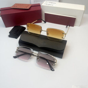Lunettes <span class=keywords><strong>de</strong></span> <span class=keywords><strong>soleil</strong></span> Cartierring avec étui à lunettes, haute qualité, UV400, monture carrée, lunettes pour hommes et femmes - Product Image 5