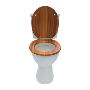 New Universal Heavy Duty MDF Wooden <strong>Toilet</strong> <strong>Seat</strong> with Chrome Hinge Anti-Bacterial <strong>Pine</strong> Effect Soft Close Function for Bathroom - Product Image 5