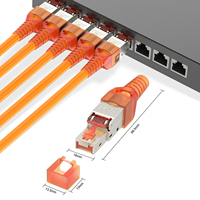 ZOERAX Shielded Tool-Free RJ45 Modular Plug, Konektor Terminasi Ethernet POE 10Gbps 40Gbps Berlapis Emas 50μ untuk Kabel LAN.