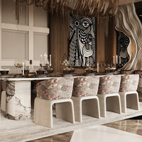 Ensemble table et chaises de salle à manger extra longues, style luxe moderne, 10 places, table ovale de luxe sur mesure