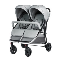God Horse Poussette Double Pliable Légère pour Bébé Deux Arbres Coulissante Haute Paysage Jumeau Peut S'asseoir Allongé pour Enfants Balade en Voiture