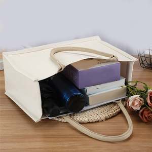 Sac de plage en toile de jute personnalisé de grande taille avec des poignées en coton doux pour les voyages - Product Image 4