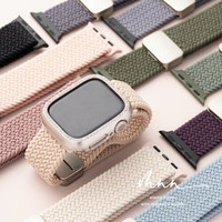 Nuevo trenzado Solo Loop elástico Nylon elástico banda deportiva 38mm 40mm 41mm 42mm 44mm 45mm 49mm Apple IWatch bandas