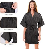 Robe de Barbier Professionnelle Personnalisée avec LOGO, Peignoir de Client pour Salon de Coiffure, Blouse Kimono pour Clients, Robe de Spa Beauté pour Salon, Robe Violette