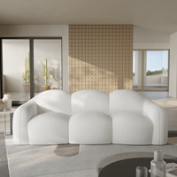 Voxhome Nordisches Modernes 3-Sitzer Schlafsofa, Faulenzersofas für Wohnzimmer und Schlafzimmer, Weiße Wolken-Couch-Garnitur, Topseller