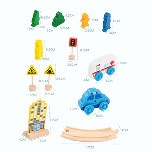 Juego de juguete de coche magnético de pista y riel de <span class=keywords><strong>madera</strong></span> Unisex, bloques de pista de tren pequeño para ensamblar juguetes educativos para niños con riel de <span class=keywords><strong>madera</strong></span> - Product Image 5