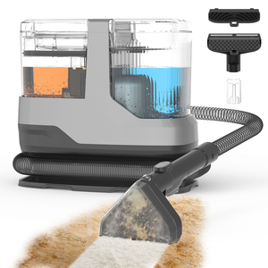 Limpiador de alfombras de mano ligero, aspirador en seco y húmedo, limpiador de manchas de sofá cama, vertical eléctrico para uso doméstico en el coche - Product Image 1