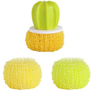 <span class=keywords><strong>Brosse</strong></span> de nettoyage en forme de <span class=keywords><strong>cactus</strong></span> Offre Spéciale avec poignée détachable Nano boule de nettoyage Pot à vaisselle <span class=keywords><strong>brosse</strong></span> de lavage à domicile outil d'évier de cuisine - Product Image 5