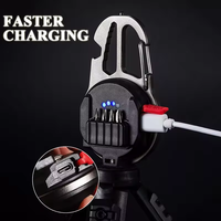 Senter Led Mini portabel, senter darurat luar ruangan Super terang, gantungan kunci saku portabel, senter kerja COB dapat diisi ulang USB