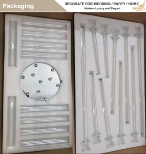Tubo di cristallo supporto di candela 10 braccia alto di nozze a buon mercato albero candelabri da tavolo in <span class=keywords><strong>vetro</strong></span> decorazione di nozze <span class=keywords><strong>centrotavola</strong></span> con paralume in vendita - Product Image 6