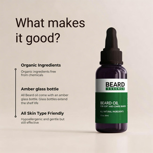 Set de Cuidado de Barba con Esencia, Aceite, Bálsamo, Cepillo y Peine para Hombres, Aspecto Natural, Fórmula Herbal sin Perfume - Product Image 2