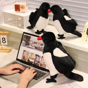 Jouet en peluche personnalisé de <span class=keywords><strong>pie</strong></span> réaliste de dessin animé, jouet d'oiseau en peluche, poupée animal de confort de conception d'ODM - Product Image 2